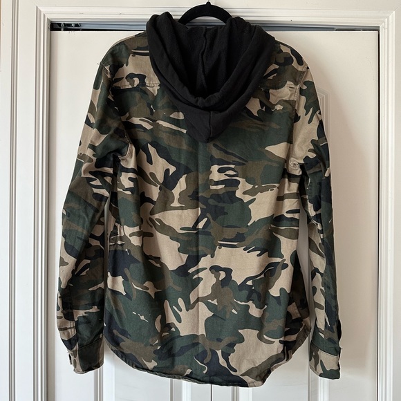 Mens Khaki Camo Jacket Hoodie - Picture 3 of 4